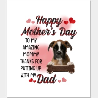 Brown Boxer Happy Mother's Day To My Amazing Mommy Posters and Art